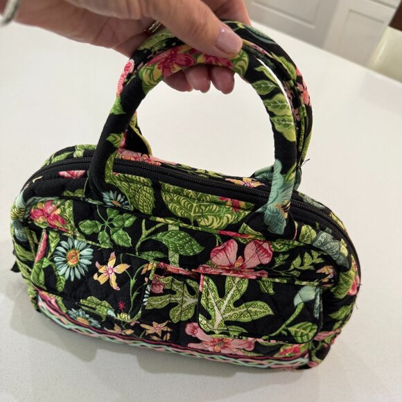 VERA BRADLEY Botannica Black Green and Pink Floral Bag - Picture 10 of 11